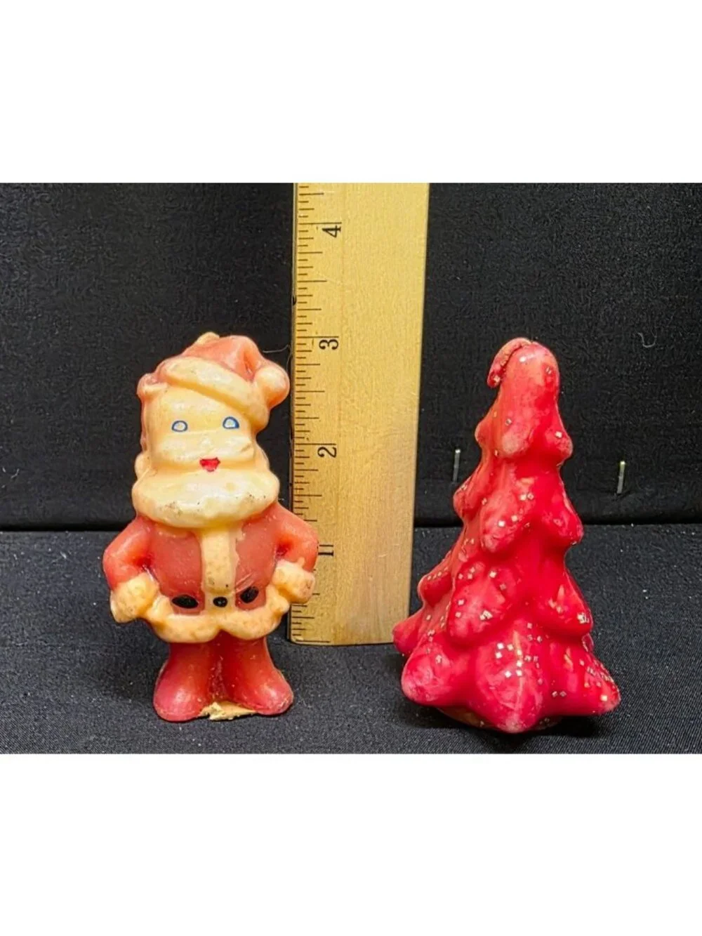 Vintage MCM Gurley Santa Claus & Christmas Tree Decorative Novelty Candles
